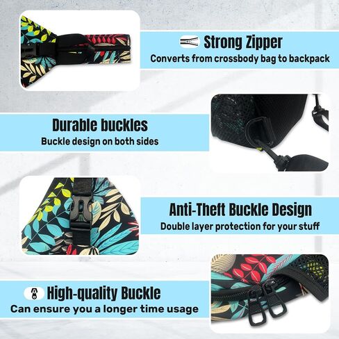 Leopard Print Sling Bag For Women Men Crossbody Chest Bag Trendy Shoulder Bags Backpack Two-Purpose Bag Casual Daypacks Belt Bag For Travel Hiking in Saudi Arabia
