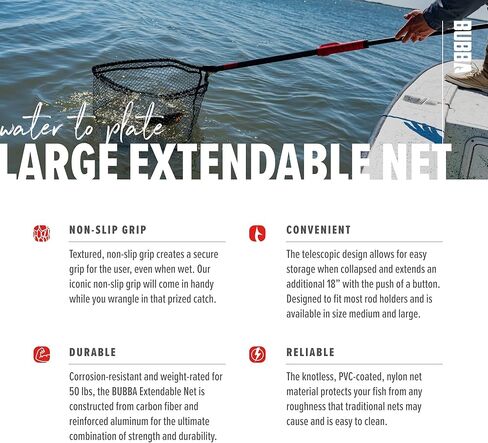 شبكة بوبا قابلة للتمديد مع هيكل مقاوم للتآكل، ومقبض غير قابل للانزلاق وأعمدة من ألياف الكربون لصيد الأسماك والصيد وركوب القوارب وفي الهواء الطلق in Kuwait