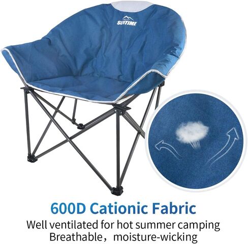 كرسي أريكة للعيش في الهواء الطلق، كرسي أريكة مبطن كبير الحجم مريح وقابل للطي للتخييم والمشي لمسافات طويلة وحقيبة حمل in Kuwait