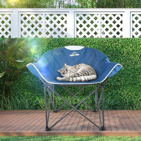 كرسي أريكة للعيش في الهواء الطلق، كرسي أريكة مبطن كبير الحجم مريح وقابل للطي للتخييم والمشي لمسافات طويلة وحقيبة حمل in Kuwait