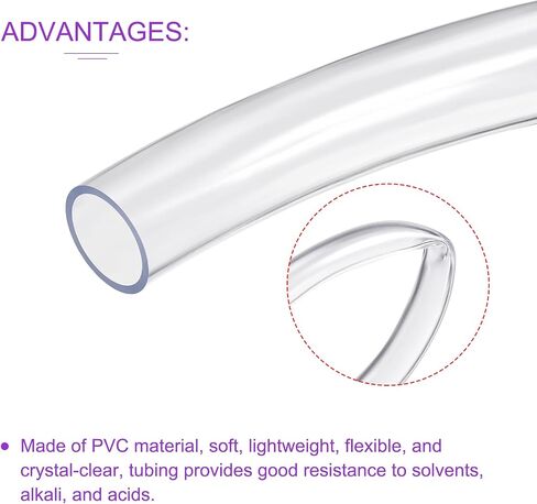 انبوب شفاف مرن من بلاستيك PVC بقطر داخلي 2 ملم بقطر داخلي 3.0 ملم من دي ميوتك، انبوب فينيل شفاف لانابيب مياه الحديقة، انبوب هواء للزيت، طول 2 متر in Kuwait