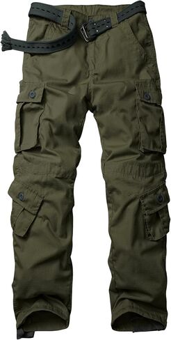 TRGPSG Men's Hiking Pants, Outdoor Ripstop Wild Cargo Pants, Multi-Pocket Army Camo Pants, Lightweight Casual Pants in Kuwait