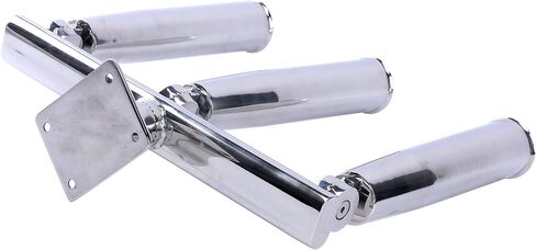 Amarine Made 3 أنبوب فضي مصقول للغاية من الفولاذ المقاوم للصدأ Trident Outrigger حامل قضيب أنيق - حامل قضيب ثلاثي، حامل لصيد الطائرات الورقية 3 قضبان in Saudi Arabia