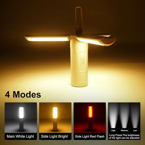 3in1 Camping Lantern Flashlight Rechargeable 3 Modes, 750LM, Portable Flashlight USB C, Strong Magnetic Multi Function Camping Lamp 3500mAh Foldable Led Tent Lights for Camping, Emergency, Hiking in Saudi Arabia
