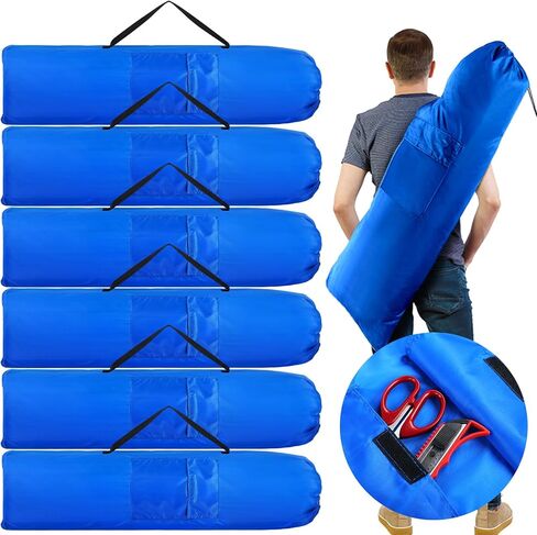 6 Pcs 43 x 9 Inch Camp Chair Replacement Bag Foldable Camping Chair Bag Large Portable Folding Chair Carrying Bag with Handle Strap and 2 Pockets for Outdoor, No Chair Included (Blue) in Saudi Arabia
