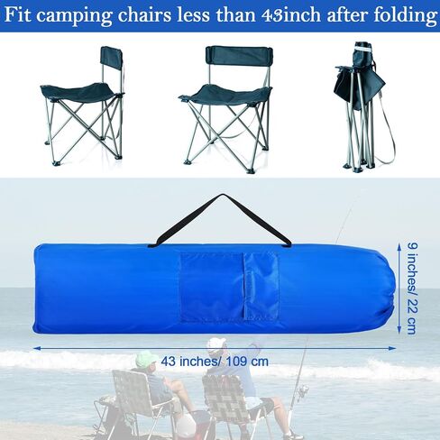 6 Pcs 43 x 9 Inch Camp Chair Replacement Bag Foldable Camping Chair Bag Large Portable Folding Chair Carrying Bag with Handle Strap and 2 Pockets for Outdoor, No Chair Included (Blue) in Saudi Arabia