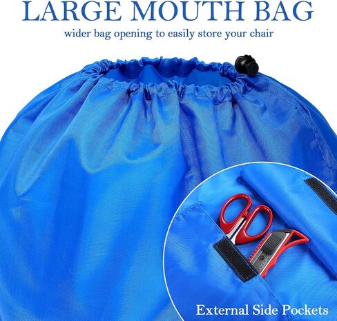 6 Pcs 43 x 9 Inch Camp Chair Replacement Bag Foldable Camping Chair Bag Large Portable Folding Chair Carrying Bag with Handle Strap and 2 Pockets for Outdoor, No Chair Included (Blue) in Saudi Arabia