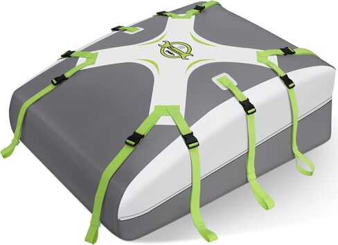Sailnovo Car Roof Bag Cargo Carrier Upgrade Waterproof Cargo Roof Bag for All Vehicles with/Without Roof Rack with Tie-Down Strap,Anti-Slip Mat (Classic Gray-Green, 20 Cubic Feet) in Kuwait