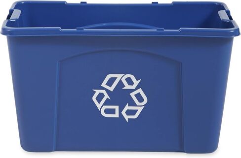 Rubbermaid Commercial Products Recycling Bin/Box, 14-Gallon, Blue Stackable Storage Container for Paper/Packaging in Garage/Home/Office/School, Pack of 6 in Kuwait