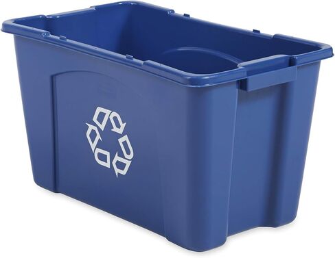 Rubbermaid Commercial Products Recycling Bin/Box, 14-Gallon, Blue Stackable Storage Container for Paper/Packaging in Garage/Home/Office/School, Pack of 6 in Kuwait
