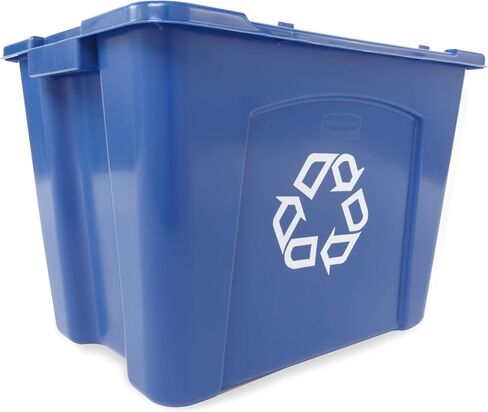 Rubbermaid Commercial Products Recycling Bin/Box, 14-Gallon, Blue Stackable Storage Container for Paper/Packaging in Garage/Home/Office/School, Pack of 6 in Kuwait