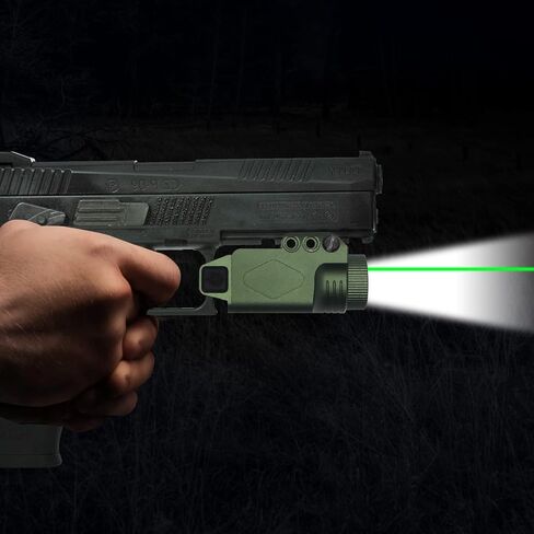 Gun Laser Sight Flashlight Combo，Green Laser with Tactical 600 Lumen Flashlight, USB Rechargeable,Compact Rail Mount for Handgun Picatinny Rail (Green Laser) in Saudi Arabia