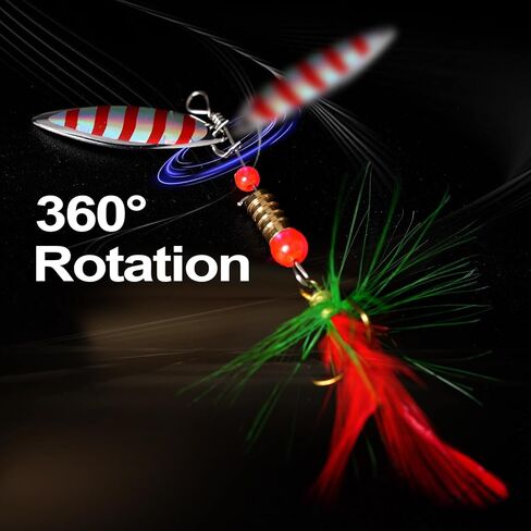 سمك السلمون المرقط السحر الصيد الدوار الطعوم عدة سوط الذيل مقاومة للتآكل النحاس الجسم 10 قطعة صندوق معالجة in Kuwait