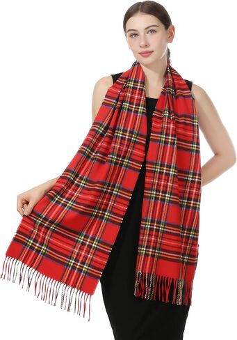Velurie Cashmere Feel Unisex Scarf Elegant and Classic Design Shawl Wrap for Women and Men (Black/White) in Saudi Arabia