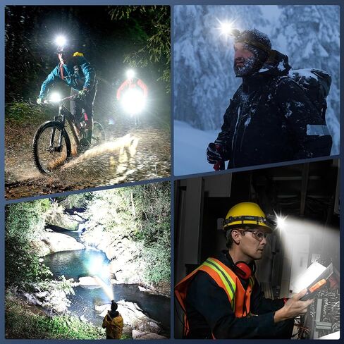Brightest 160,000LM 10 Kind Modes Headlamp Red Blue Warning & Energy Saving, 90H Battery Standby & Zoom LED Head Lamp, IP68 Waterproof & 90°Adjustable Head light for Outdoor Camping Hiking Hunting in Saudi Arabia