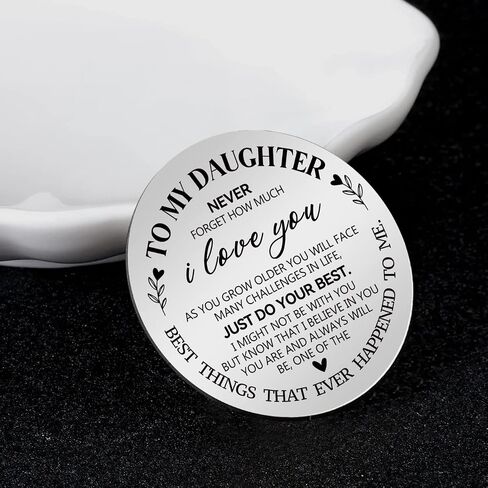 Advivio A Little Pocket Engraved Stainless Steel Pocket Keepsake Token Double Sided Message Engraved and with PU Leather Keychain, Meaningful and Motivational Gift for Son in Saudi Arabia