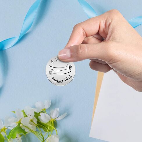 Advivio A Little Pocket Engraved Stainless Steel Pocket Keepsake Token Double Sided Message Engraved and with PU Leather Keychain, Meaningful and Motivational Gift for Son in Saudi Arabia