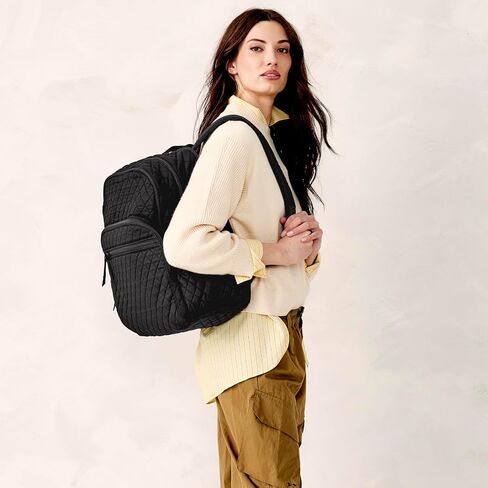 Vera Bradley Women's Cotton Large Bancroft Backpack, Moonless Night, One Size in Saudi Arabia
