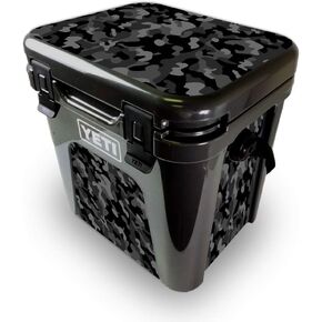 MightySkins Skin Compatible with Yeti Roadie 24 Hard Cooler - Black Camo | Protective Viny wrap | Easy to Apply and Change Style | Made in The USA