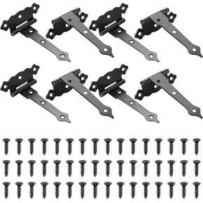 8 Pcs T-Strap Gate Hinges, Heavy Duty T Tee Shed Door Hinges, Barn Door Hardware Hinges for Wooden Fences, Yard Door, Barn Door Gates, Shed Door Gate, Heavy Dut T-Strap Hinges - 4 inch in Kuwait