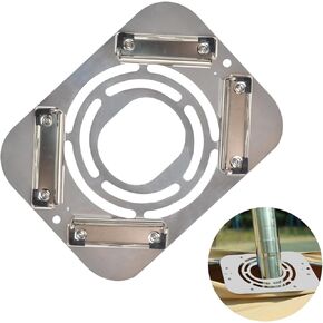 AYAMAYA DIY Hot Tent Stove Jack - Stainless Steel Clip-On Stove Jack with 6" Chimney Hole for Canvas Tent, Bell Tent,Yurt Tent, Hassle-free Fireproof Tent Protector for Winter Camping