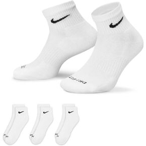 Nike Everyday Plus Cushion Ankle Socks 3-Pair Pack Black/White LG (US Men's Shoe 8-12, Women's Shoe 10-13)