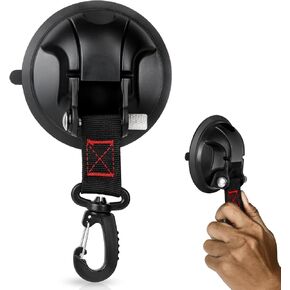 Vashly 2Pcs Upgraded Suction Cup Hooks,Heavy Duty Suction Cups with 360 °rotatable Hooks,Strong Vacuum Suction Cups with Hooks for Shower Wall,Car Awning Boat Camping Window Glass