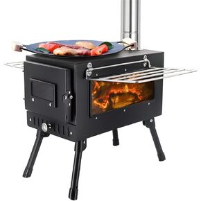 Outdoor Firewood Stove Camping Wood Stove Portable Tent Keep Warm Stove With Chimney Pipe Camping Accessories Backpacking BBQ Hiking Picnic Outdoor Cooking Tools in Saudi Arabia