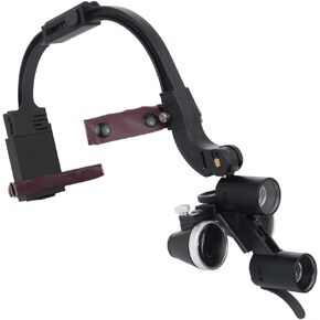 5W Dental Loupes with Light for Hygienist, Portable LED Headlight Headlamp Head Light Lamp with 2.5X Magnification Binocular Loupes for Dentist Surgical Lab Equipment Magnifier