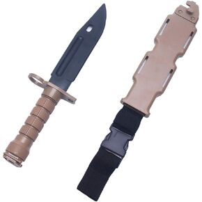 Tactical Rubber Trainer Accessories Combat Bayonet with Scabbard/Sheath ABS Cosplay Training Plastic Tool