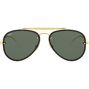 Ray-Ban RB3584N Blaze Aviator Sunglasses, Gold/Dark Green, 61 mm