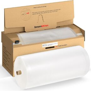 Bonsenkitchen 11" x 150’ Food Vacuum Seal Roll Keeper with Cutter, Vacuum Sealer Bags Rolls for Food Storage, Commercial Grade, BPA Free, Great for Meal Prep and Sous Vide Cooking