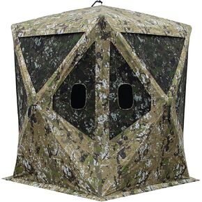 Barronett Blinds Big Mike Portable Hunting Blnid, Tall Hub Blind, Shoot While Standing, Low Profile Windows, 2-Person, 80" x 75" x 75"