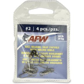 American Fishing Wire Black Ball Bearing Snap Swivels (4 Pieces)