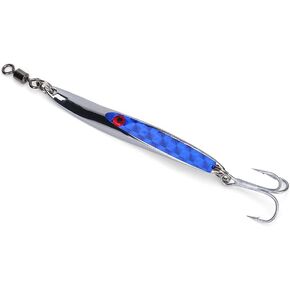 Tbest 1pcs Deadly Dick Fishing Bait Lure with Hook,Fishing Lures Sequins Bait Metal Bass Hard Spoon Bait Jig Lure Artificial Hook Selectable(Blue 56g) Deadly Dicks Fishing Lure deadly dicks lures ang
