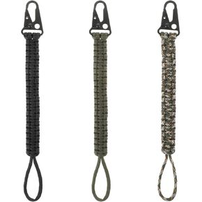 Qianyu 3 Pcs Woven Paracord Keychain Heavy Duty Braided Lanyard Tactical Lanyard Wallet Accessories for Men Women Outdoor Activities Camping Fishing Hunting Camera Keys