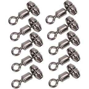 Fishing Rolling Swivel Alloy Brass Swivels Nickle Rolling Solid Rings Triple Swivel Cross Line Fishing Connectors(Small)