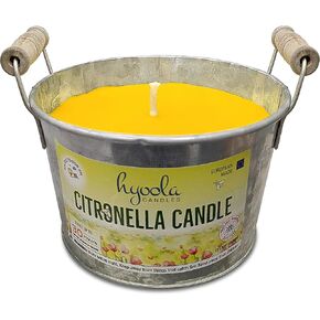 HYOOLA Large Citronella Candles Outdoor Bucket - 30 Hour - 2-Pack - Natural Repellent - European Made