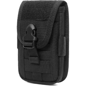 TRIWONDER Tactical MOLLE Holster Army Mobile Phone Belt Pouch EDC Security Pack Carry Accessory Kit Waist Bag Case Cellphone Holster (Black)