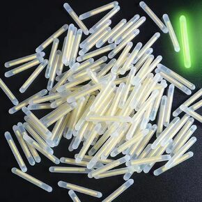 100Pcs Yellow Fishing Float Light Stick Fluorescent Lightstick LED Fluorescent Dark Glow Sticks Fishing Float Accessories 3mm Corks, Floats and Bobbers Terminal Tackle and Accessories