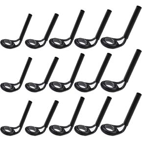 15Pcs Fishing Line Spinning Guide Eyes Rings Fishing Rod Tip Repair Kit Fishing Rod Guide Various Size Tip Fishing Supplies for Saltwater Freshwater Black