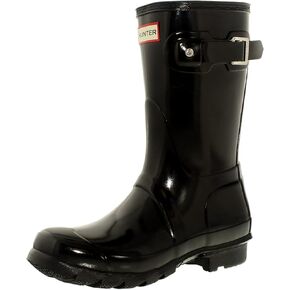 Hunter Women's Original Short Gloss Snow Boot, Black (Gloss) Size 10
