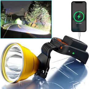 Headlamps for Adults Rechargeable LED Hunting Headlamp Super Bright Head Lamps, Charge for Phones, for Power Outages, Hurricane, Fishing, Emergency Searching, Exploring