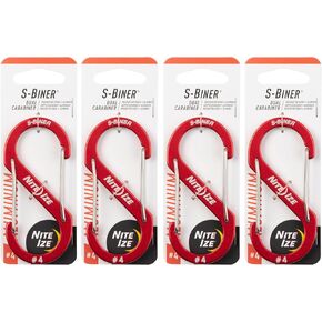 Nite Ize S-Biner Aluminum Dual Carabiner - Size 4 - Red - 4 Count (4 Pack) in Saudi Arabia