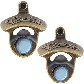 HAIICEN Cheers Magnetic Beer Bottle Opener Wall Mounted Bottle Cap Opener with Magnet Embedded for Bartender Kitchen Party Gifts (Pack of 2) in Kuwait