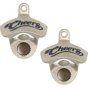 HAIICEN Cheers Magnetic Beer Bottle Opener Wall Mounted Bottle Cap Opener with Magnet Embedded for Bartender Kitchen Party Gifts (Pack of 2)