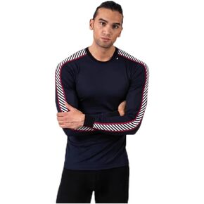 Helly Hansen Men's Standard HH LIFA Stripe Crew Base Layer, 998 Black, X-Large