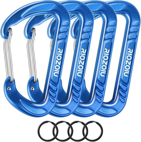 Carabiner Clips, 12KN (2697lbs) Heavy Duty, 4pcs Hook rings, Caribeaners for Hiking, Outdoor, Keychain, Camping, Dog Leash and Harness, ect. in Saudi Arabia