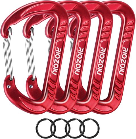 Carabiner Clips, 12KN (2697lbs) Heavy Duty, 4pcs Hook rings, Caribeaners for Hiking, Outdoor, Keychain, Camping, Dog Leash and Harness, ect. in Saudi Arabia