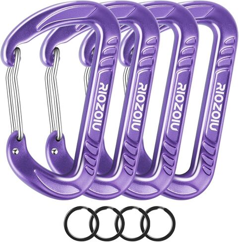 Carabiner Clips, 12KN (2697lbs) Heavy Duty, 4pcs Hook rings, Caribeaners for Hiking, Outdoor, Keychain, Camping, Dog Leash and Harness, ect. in Saudi Arabia